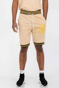 Mens Black And Gold Detail Shorts