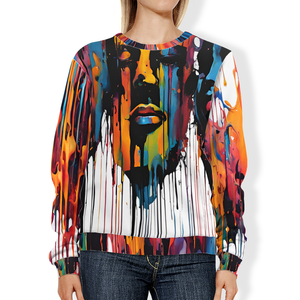 Painted Faces All-Over Print Sweatshirts