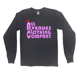 All Avenues Clothing Company Pink Love Long Sleeve Shirts