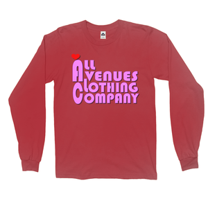 All Avenues Clothing Company Pink Love Long Sleeve Shirts