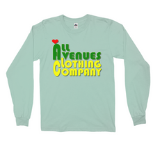 Load image into Gallery viewer, All Avenues Clothing Company Green and Gold Love, Long Sleeve Shirts