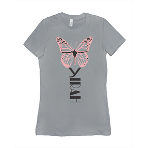 YIRAH Pink ButterFLY T-Shirts(Front and Back)