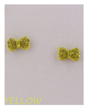 Load image into Gallery viewer, Bow earrings w/decorative rhinestones