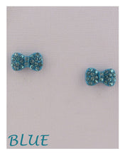 Load image into Gallery viewer, Bow earrings w/decorative rhinestones