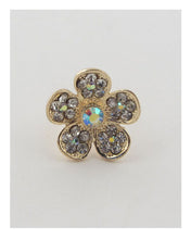 Load image into Gallery viewer, Flower rhinestone adjustable ring