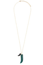 Load image into Gallery viewer, Elongated double horn pendant necklace