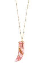 Load image into Gallery viewer, Elongated single horn pendant necklace