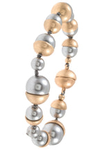 Load image into Gallery viewer, Pearl metal cap link bracelet