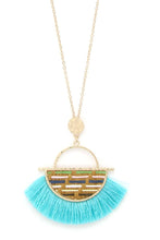 Load image into Gallery viewer, Half Circle Tassel Pendant Necklace