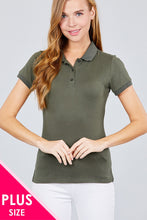 Load image into Gallery viewer, Classic Pique Spandex Polo Top