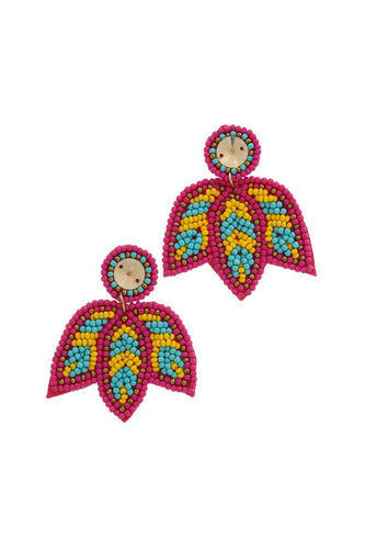 Seed Bead Post Drop Earring