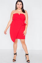Load image into Gallery viewer, Plus Size Sleeveless Mock Wrap Mini Chic Dress