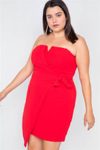 Load image into Gallery viewer, Plus Size Sleeveless Mock Wrap Mini Chic Dress