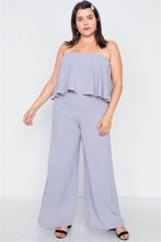 Load image into Gallery viewer, Plus Size Off-the-shoulder Flounce Wide Leg Jumpsuit