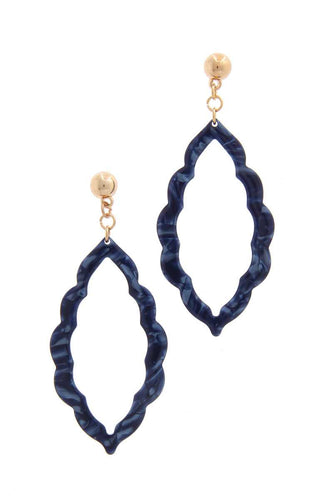 Acetate Moroccan Shape Post Drop Earring