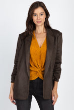 Load image into Gallery viewer, Mid Length Faux Suede Blazer