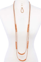 Load image into Gallery viewer, Double Layer Chic Long Necklace And Earring Set