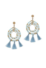 Load image into Gallery viewer, Tassel Beaded Circle Earring