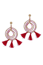 Load image into Gallery viewer, Tassel Beaded Circle Earring
