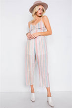 Load image into Gallery viewer, Multi Stripe Ribbon Shaped Front Smocking Back Jumpsuit