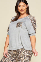 Load image into Gallery viewer, Plus Size Cute Animal Print Pocket French Terry Casual Top