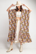 Load image into Gallery viewer, Rayon Challis Ruffle Bottom Maxi Open Kimono