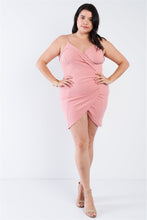 Load image into Gallery viewer, Plus Size Wrap Front Ruched Bodycon Mini Dress