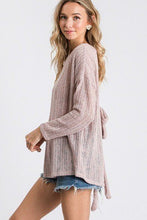 Load image into Gallery viewer, Open Back Detail Long Sleeve Top With Self Tie