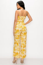 Load image into Gallery viewer, Tropical Leaf Print Tie Waist Jumpsuit