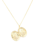 Load image into Gallery viewer, Leaf Oval Shape Locket Metal Necklace