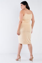 Load image into Gallery viewer, Plus Size V-neck Solid Cami Satin Mini Dress