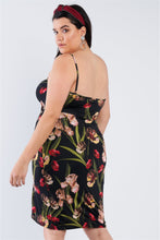Load image into Gallery viewer, Plus Size Floral Surplice Tulip Mini Dress