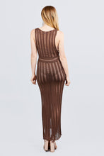 Load image into Gallery viewer, Sleeveless V-neck Side One Side Slit Long Knit Dress