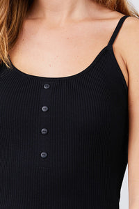 Round Neck Button Detailed Cami Sweater Romper