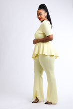 Load image into Gallery viewer, Peplum Top &amp; Pants Set