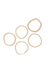 Metal Bead Stackable Bracelet Set