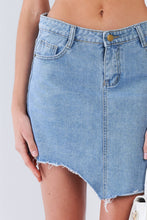 Load image into Gallery viewer, Asymmetrical Raw Cut Hem Mini Skirt