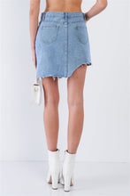 Load image into Gallery viewer, Asymmetrical Raw Cut Hem Mini Skirt