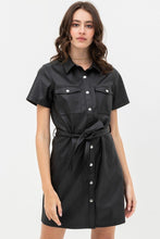 Load image into Gallery viewer, Dress With Over Shirt Silhouette Made From Pleather