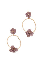 Load image into Gallery viewer, Flower Circle Post Drop Earring