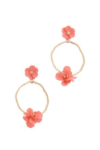 Load image into Gallery viewer, Flower Circle Post Drop Earring