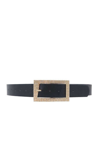 Fashion Rhinestone Square Buckle Belt