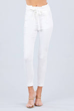 Load image into Gallery viewer, High Waisted Belted Pegged Stretch Pant