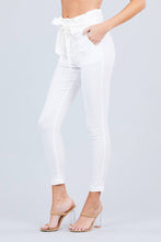 Load image into Gallery viewer, High Waisted Belted Pegged Stretch Pant