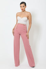 Load image into Gallery viewer, High-waist Crepe Pants With Buttons