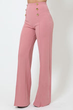 Load image into Gallery viewer, High-waist Crepe Pants With Buttons