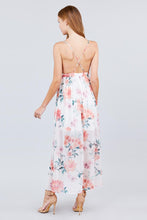 Load image into Gallery viewer, Deep V-neck W/cross Strap Print Maxi Dress
