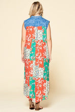 Load image into Gallery viewer, Mixed-floral Patchwork Printed Button-down Maxi Dress