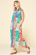 Load image into Gallery viewer, Mixed-floral Patchwork Printed Button-down Maxi Dress