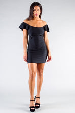 Load image into Gallery viewer, Convertible Off Shoulder Ruffle Sleeve Bodycon Mini Dress